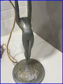 Vintage Sarsaparilla Aluminum Metal Art Deco Lamp Base with Shade 18 Read