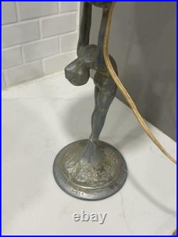 Vintage Sarsaparilla Aluminum Metal Art Deco Lamp Base with Shade 18 Read
