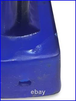 Vintage Sarsaparilla Art Deco Cobalt Blue Fan Dancer Glass Table Lamp RARE McKee