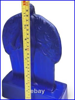 Vintage Sarsaparilla Art Deco Cobalt Blue Fan Dancer Glass Table Lamp RARE McKee