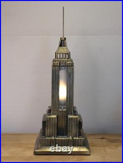 Vintage Sarsaparilla Art Deco Empire State Building Lamp Metal Sculpture 18