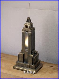 Vintage Sarsaparilla Art Deco Empire State Building Lamp Metal Sculpture 18