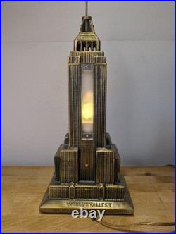 Vintage Sarsaparilla Art Deco Empire State Building Lamp Metal Sculpture 18