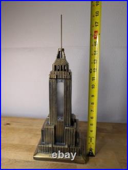 Vintage Sarsaparilla Art Deco Empire State Building Lamp Metal Sculpture 18
