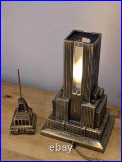 Vintage Sarsaparilla Art Deco Empire State Building Lamp Metal Sculpture 18