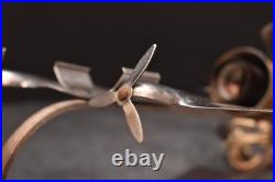 Vintage Sarsaparilla Art Deco Two Prop Airplane Plane Figural Lamp Base ONLY