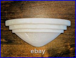 Vintage Solid Alabaster Art Deco Wall Sconce Spain 10 60 Watt single lamp