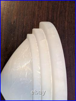 Vintage Solid Alabaster Art Deco Wall Sconce Spain 10 60 Watt single lamp