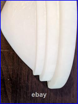 Vintage Solid Alabaster Art Deco Wall Sconce Spain 10 60 Watt single lamp