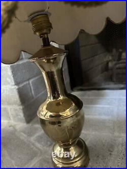 Vintage Solid Brass Table Lamp Art Deco Lampshade Antique Lamp Heavy