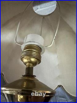 Vintage Solid Brass Table Lamp Art Deco Lampshade Antique Lamp Heavy