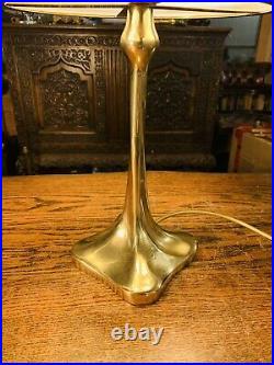 Vintage Solid Bronze & Handmade Glass Table Lamp, Art Deco, Art Nouveau