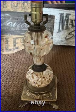 Vintage St. Clair Art Glass White Trumpet Flower Paperweight Lamp Working