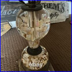 Vintage St. Clair Art Glass White Trumpet Flower Paperweight Lamp Working