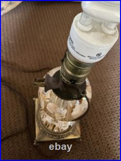 Vintage St. Clair Art Glass White Trumpet Flower Paperweight Lamp Working