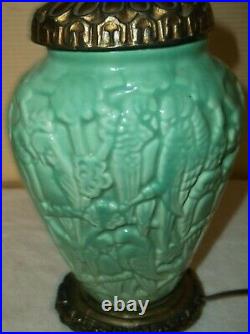 Vintage Stangl Art Deco Pottery Parrot Lamp
