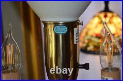 Vintage Stiffel Brass 4-light Mogul Torchiere Candelabra Floor Lamp Milk Glass
