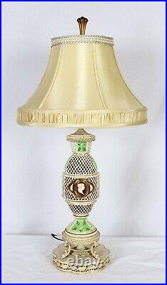 Vintage Table Lamp with Cameo Decoration 34 H