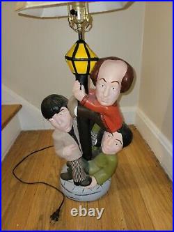 Vintage Three Stooges Chalkware Shemp Lamp