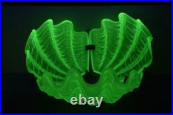 Vintage Uranium Clamshell Lamp Shade Pendant Art Deco Glass Lighting Complete