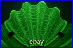 Vintage Uranium Clamshell Lamp Shade Pendant Art Deco Glass Lighting Complete