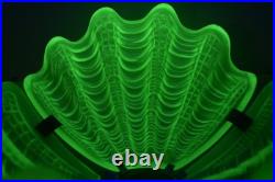 Vintage Uranium Clamshell Lamp Shade Pendant Art Deco Glass Lighting Complete