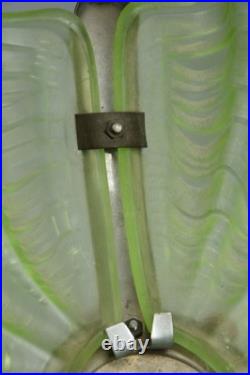 Vintage Uranium Clamshell Lamp Shade Pendant Art Deco Glass Lighting Complete