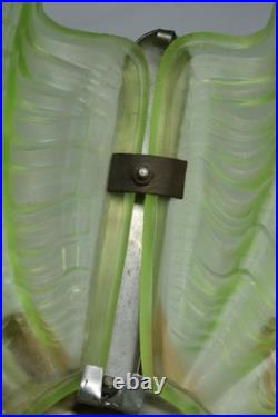 Vintage Uranium Clamshell Lamp Shade Pendant Art Deco Glass Lighting Complete