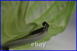 Vintage Uranium Clamshell Lamp Shade Pendant Art Deco Glass Lighting Complete
