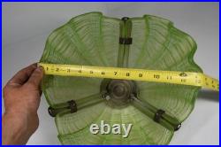 Vintage Uranium Clamshell Lamp Shade Pendant Art Deco Glass Lighting Complete