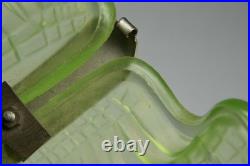Vintage Uranium Clamshell Lamp Shade Pendant Art Deco Glass Lighting Complete
