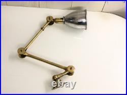 Vintage Wall Art Deco Swing Arm Lamp Stretchable Solid Aluminum & Brass
