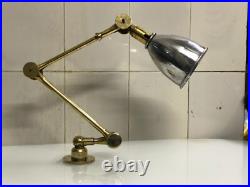 Vintage Wall Art Deco Swing Arm Lamp Stretchable Solid Aluminum & Brass