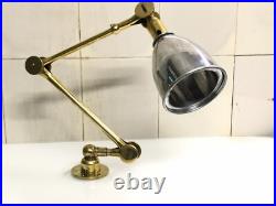 Vintage Wall Art Deco Swing Arm Lamp Stretchable Solid Aluminum & Brass