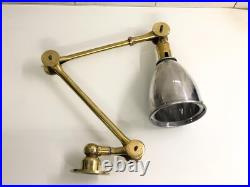 Vintage Wall Art Deco Swing Arm Lamp Stretchable Solid Aluminum & Brass