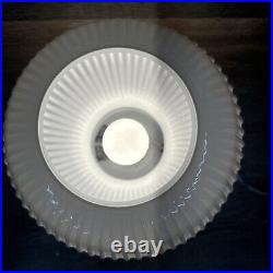 Vintage West Elm Art Deco Ribbed Glass Mushroom Table Lamp 14 Tall