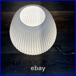Vintage West Elm Art Deco Ribbed Glass Mushroom Table Lamp 14 Tall