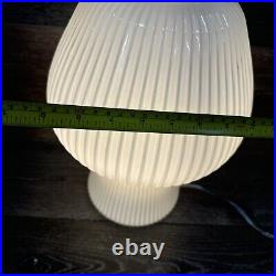 Vintage West Elm Art Deco Ribbed Glass Mushroom Table Lamp 14 Tall
