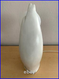 Vintage White Art Deco Abstract Modern Woman's Hand Globe Table Lamp