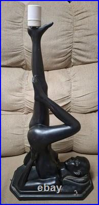 Vintage art deco nude lady statue sculptural table lamp. Needs Chord And Globe