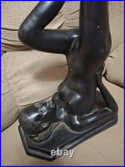 Vintage art deco nude lady statue sculptural table lamp. Needs Chord And Globe
