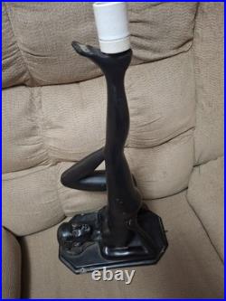 Vintage art deco nude lady statue sculptural table lamp. Needs Chord And Globe