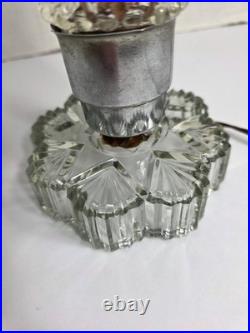 Vintage art deco torpedo skyscraper cut glass lamp