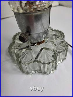 Vintage art deco torpedo skyscraper cut glass lamp Vintage art deco torpedo skyscraper cut glass lamp