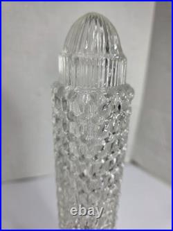 Vintage art deco torpedo skyscraper cut glass lamp