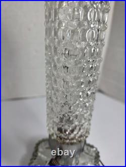 Vintage art deco torpedo skyscraper cut glass lamp