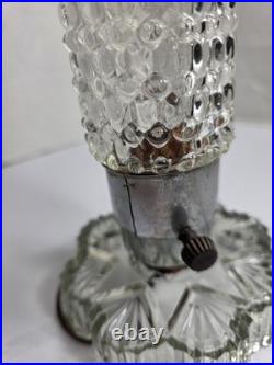 Vintage art deco torpedo skyscraper cut glass lamp