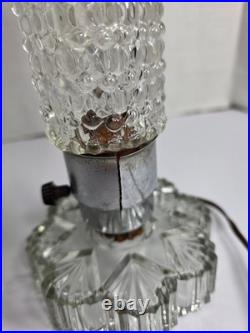 Vintage art deco torpedo skyscraper cut glass lamp