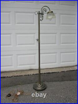 Vintage brushed brass iron art deco bridge arm Floor lamp art nouveau