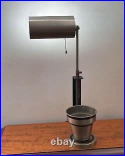 Von Nessen Miller Machine Age Art Deco Vtg Modern Metal Desk Table Lamp Planter